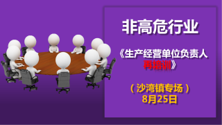 生产经营单位负责人再培训（8月25日沙湾镇专场）