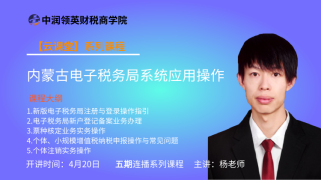 内蒙古电子税务局系统应用操作系列课程